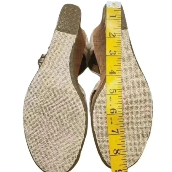 TOM'S Sienna Wedge Sandal Cork Sole Cream Beige Tan Espadrille Women's size 8.5 - Picture 11 of 11